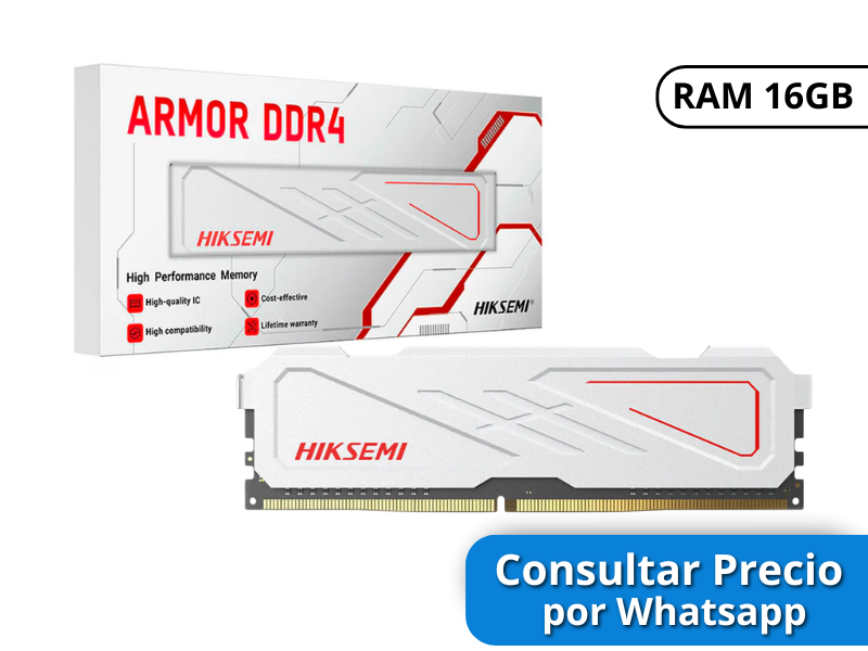 MEMORIA RAM HIKSEMI 16GB ARMOR DDR4 3200MHZ WHITE HSC46U32E2_16G